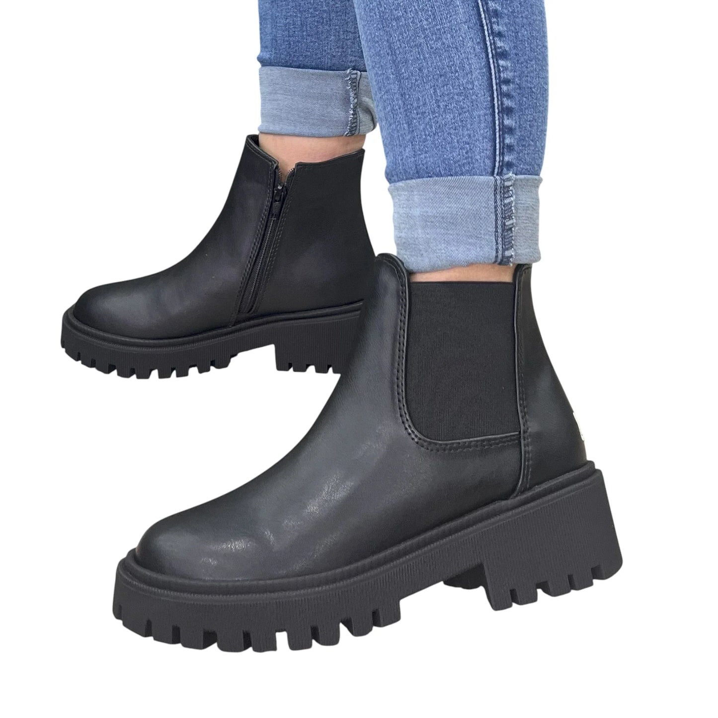 BOTIN PLANO LAURA 2 NEGRO CON CREMALLERA