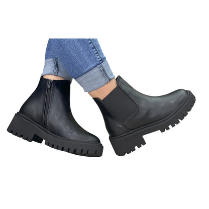 BOTIN PLANO LAURA 2 NEGRO CON CREMALLERA