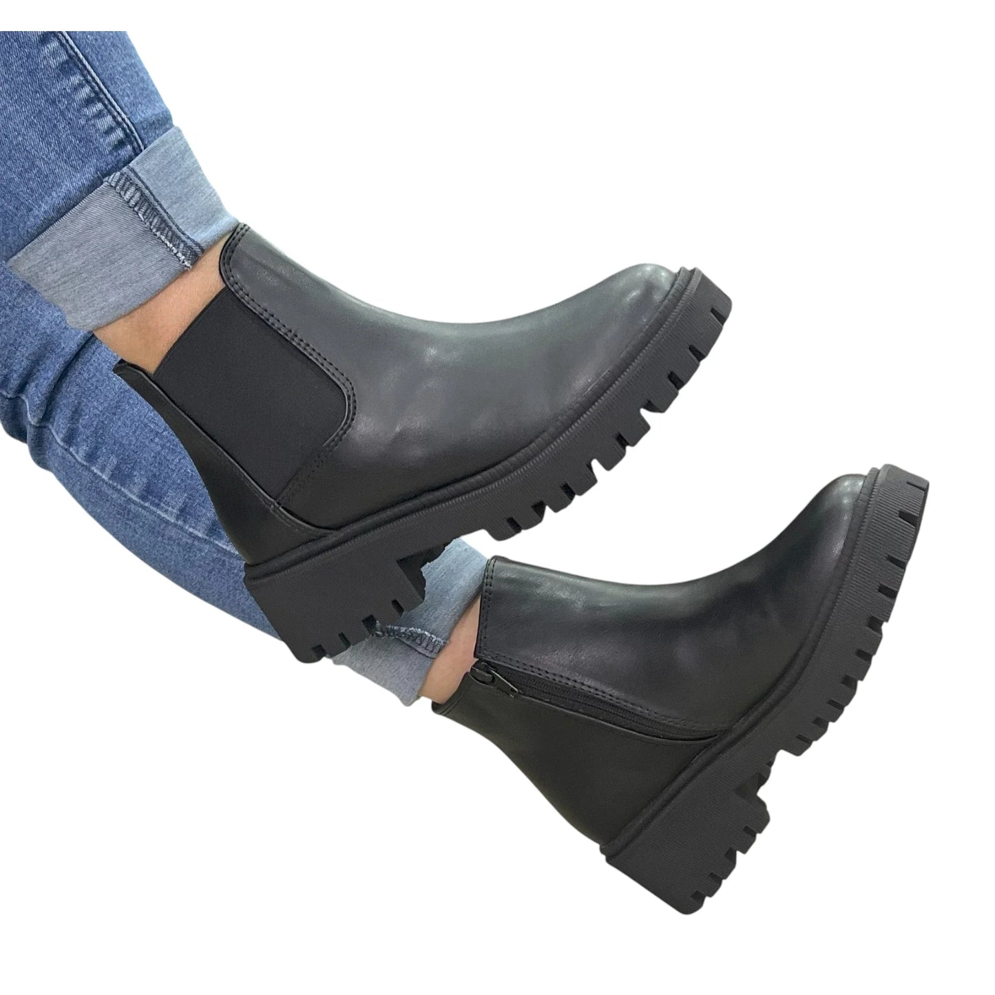 BOTIN PLANO LAURA 2 NEGRO CON CREMALLERA