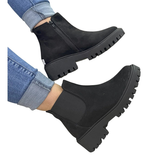 BOTIN PLANO LAURA 2 NEGRO CON CREMALLERA