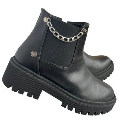 BOTIN PLANO LAURA CADENA NEGRO CON CADENA