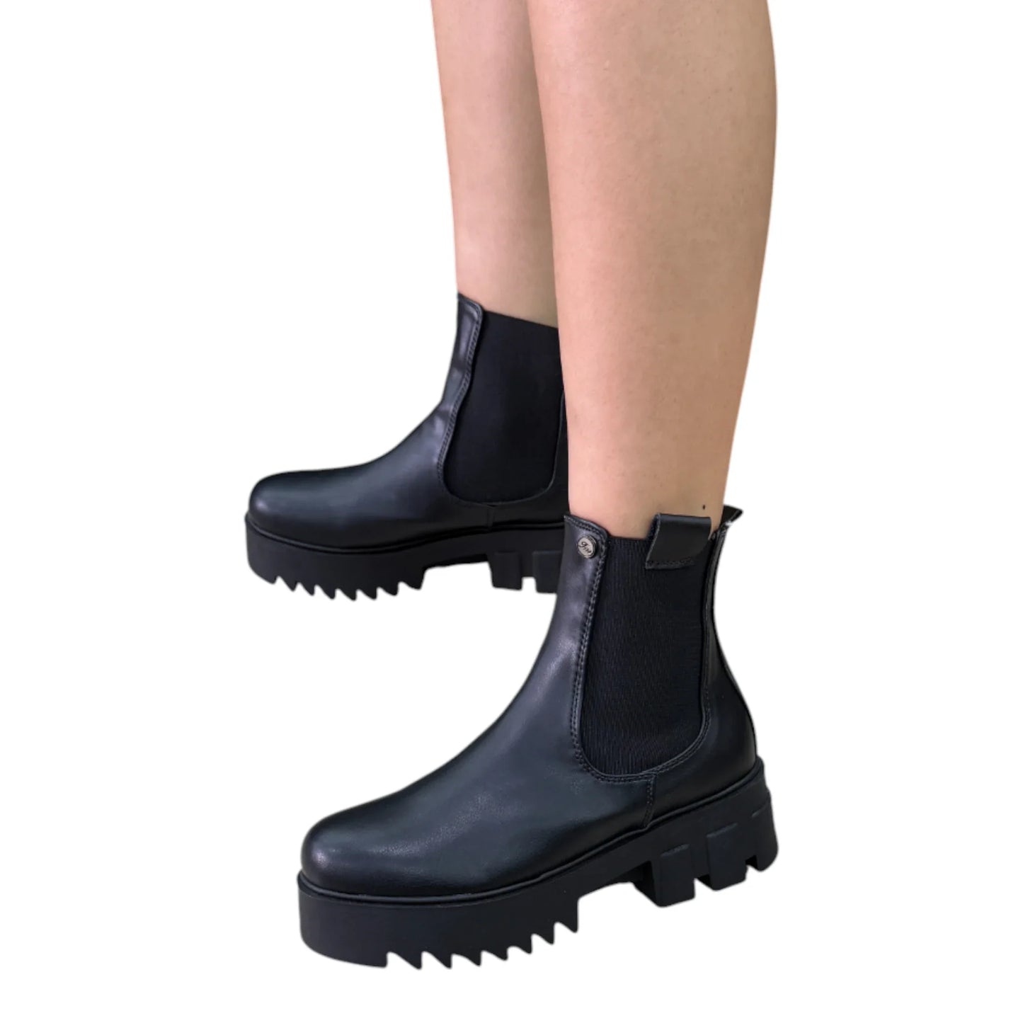 BOTIN PLANO LAURA LARGO NEGRO SUELA 4.0 CM