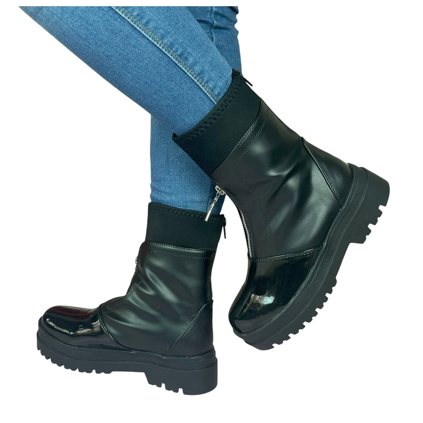 BOTIN PLANO MOON NEGRO CON CREMALLERA