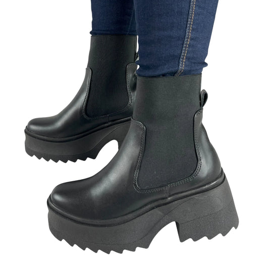 BOTIN PLANO SIMONA NEGRO SUELA 6.5 CM