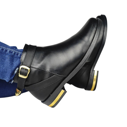 BOTIN PLANO TIFANY NEGRO CON HEBILLA