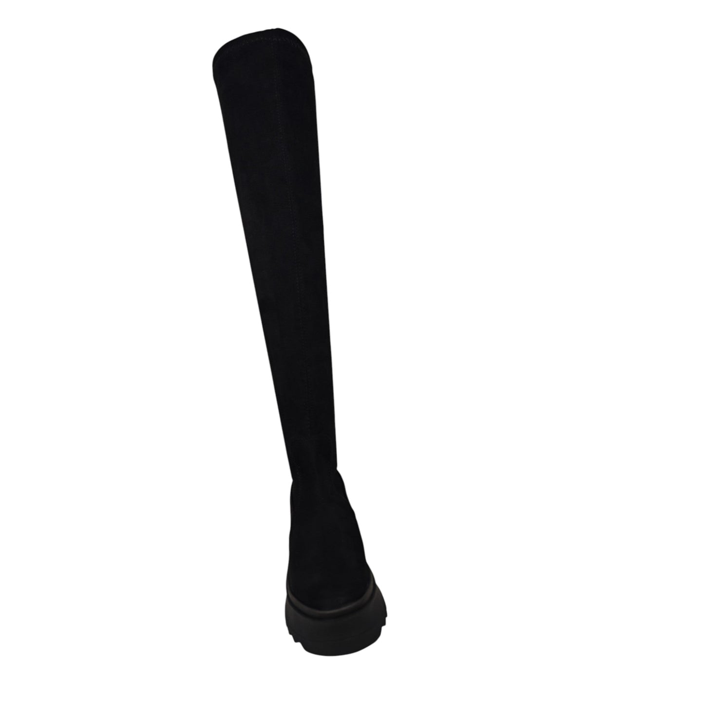 Bota plataforma mujer caña extralarga stretch gamuza negro – Ref. Celeste plataforma