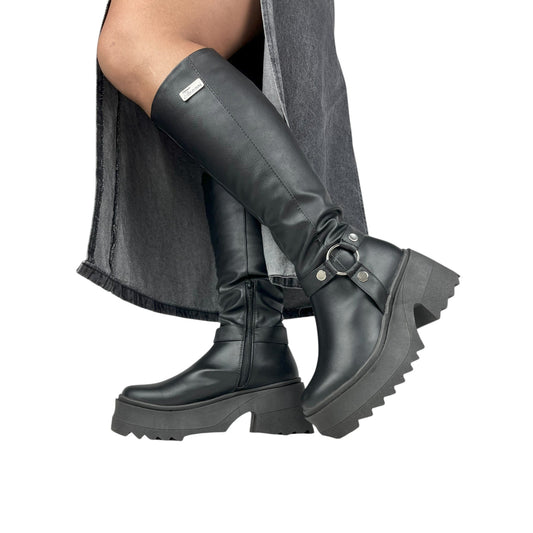 Bota media caña Negro acabado tipo cuero Dakota de Aro