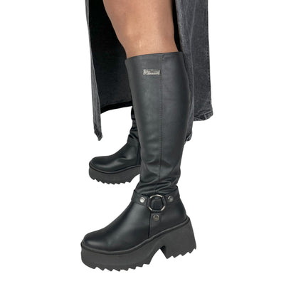 Bota media caña Negro acabado tipo cuero Dakota de Aro