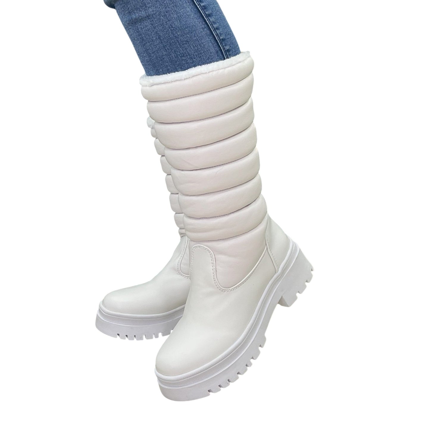 ESQUIMAL CREMALLERA BASE CUERO BLANCO