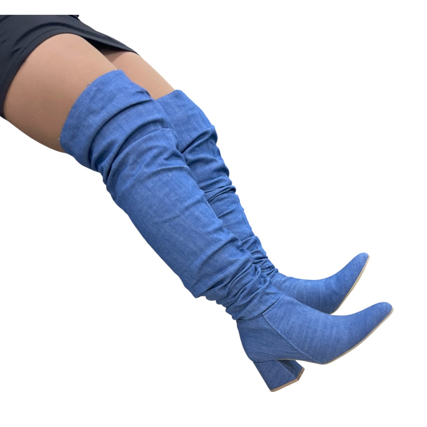 Bota extralarga Azul denim Karol G