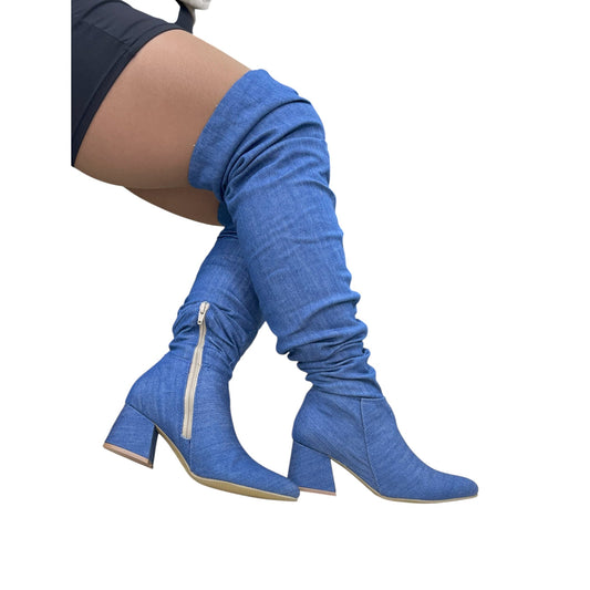 Bota extralarga Azul denim Karol G