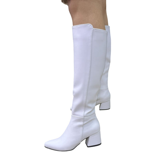 Bota media caña Blanco acabado tipo cuero Luna Puntuda 51/2