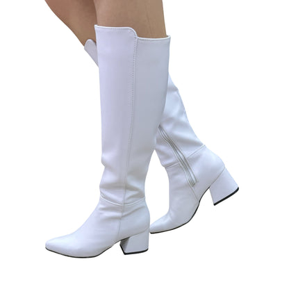 Bota media caña Blanco acabado tipo cuero Luna Puntuda 51/2