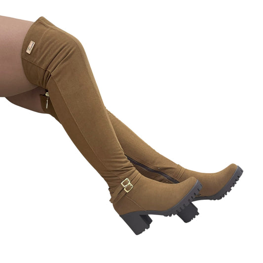Bota extralarga Miel gamuza Mafe 2