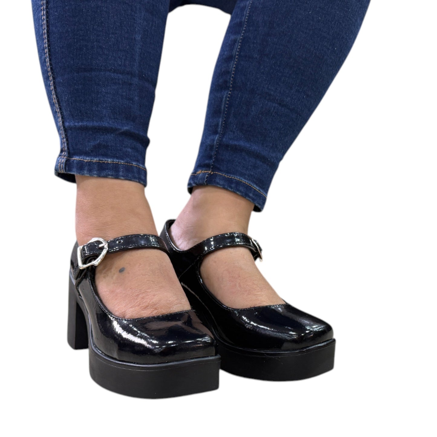 Zapato tacón 5.5 cm Negro charol Mafalda