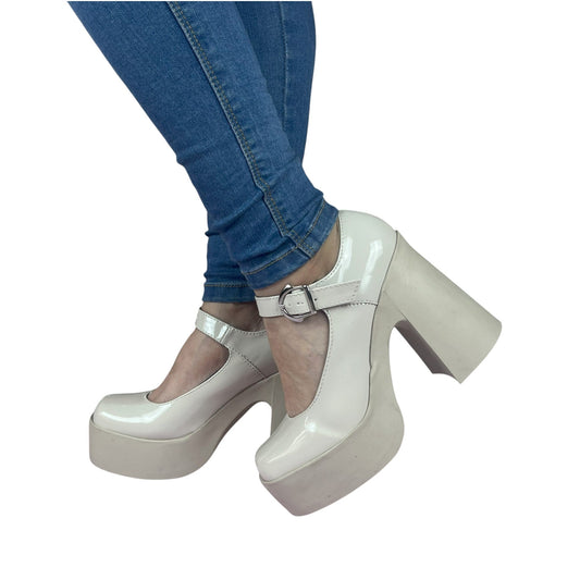 Zapato tacón 7.5 cm Almendra charol Mafalda