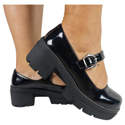 Zapato plano Negro charol Mafalda