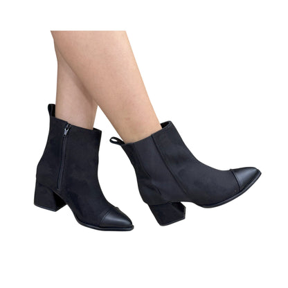 Botin Polonia gamuza negro altura 5,5 punta fina