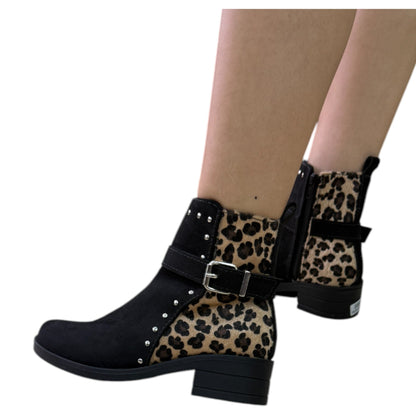 BOTIN PLANO YENNY NEGRO CON CREMALLERA
