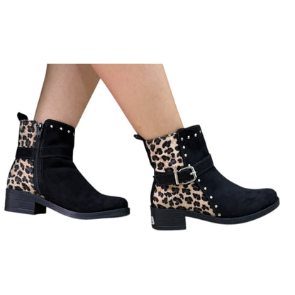 BOTIN PLANO YENNY NEGRO CON CREMALLERA