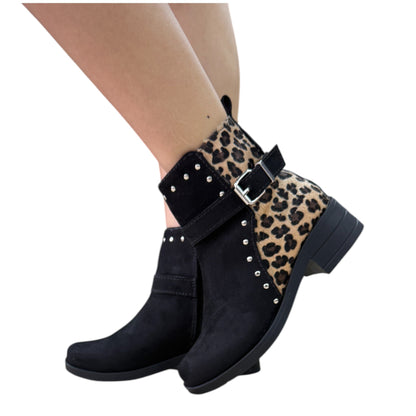 BOTIN PLANO YENNY NEGRO CON CREMALLERA