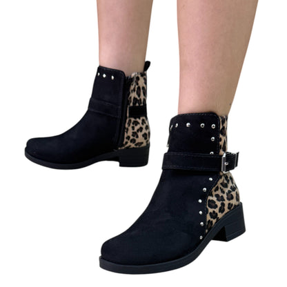 BOTIN PLANO YENNY NEGRO CON CREMALLERA