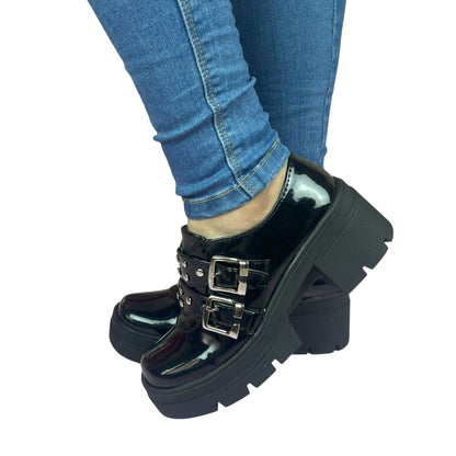 Zapato plataforma Negro charol Yuly