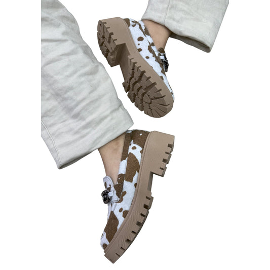 Mocasín Antifaz Estampado Vaca
