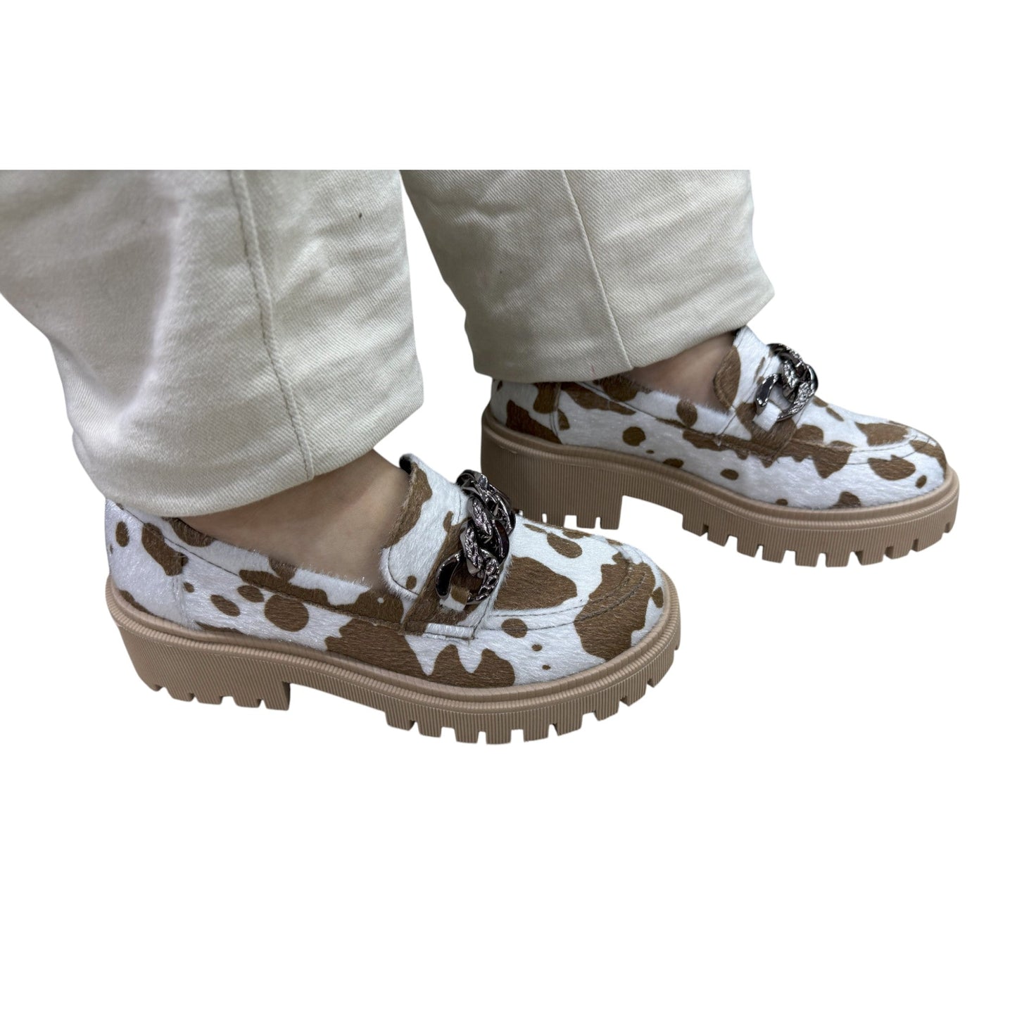 Mocasín Antifaz Estampado Vaca