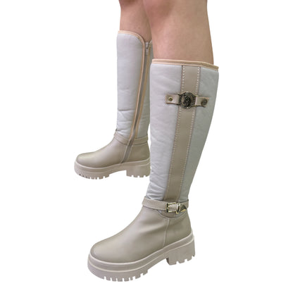 GLACIAR PLATAFORMA BASE CUERO BEIGE