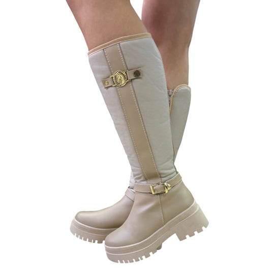 GLACIAR PLATAFORMA BASE CUERO BEIGE