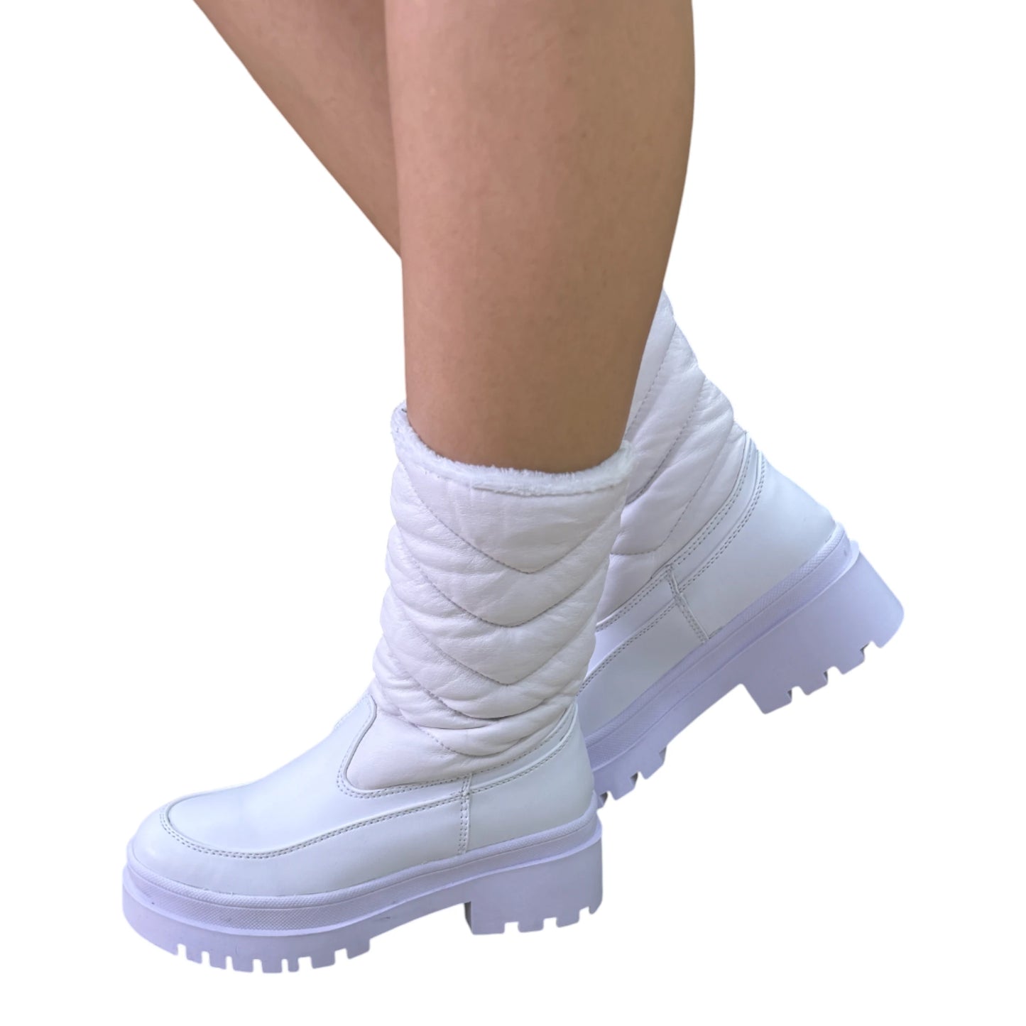 BOTIN ESQUIMAL BASE CUERO BLANCO