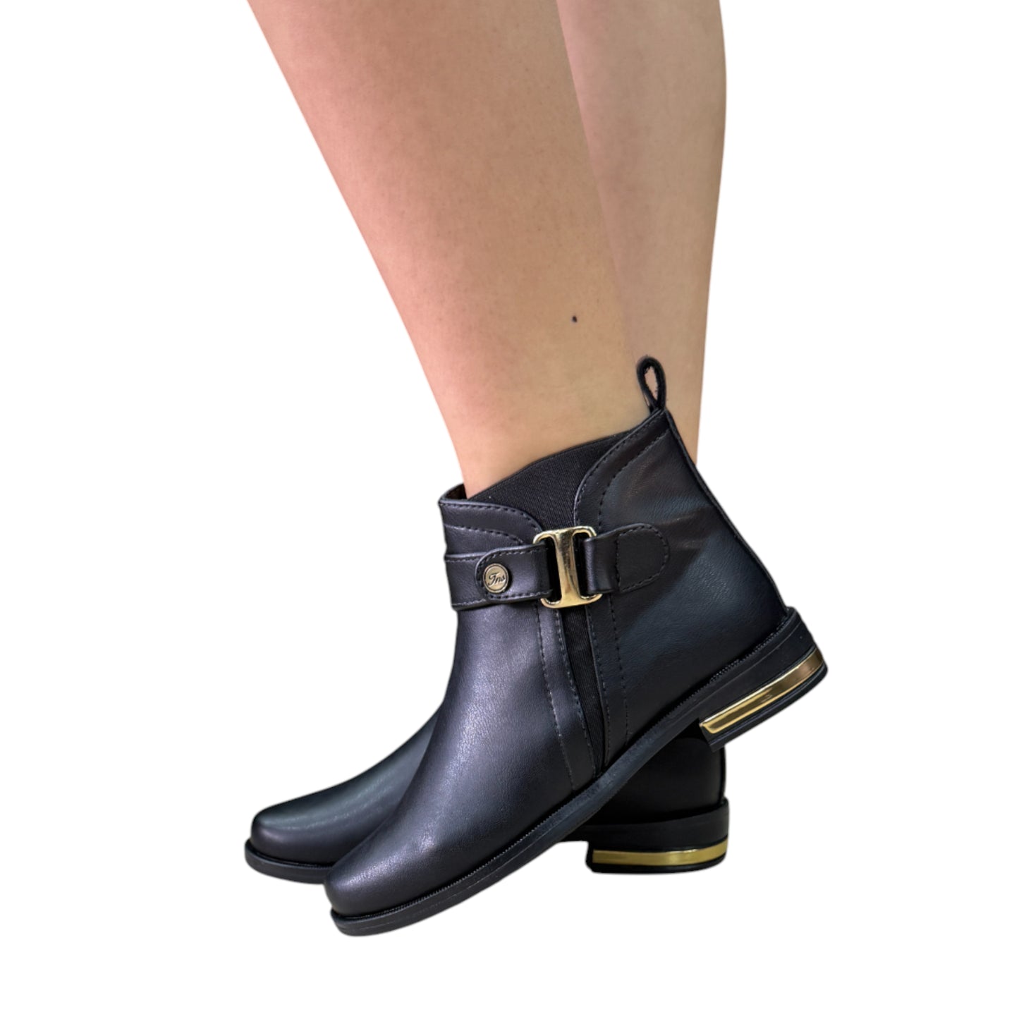 Botín Tatiana Negro Caña Corta Plano